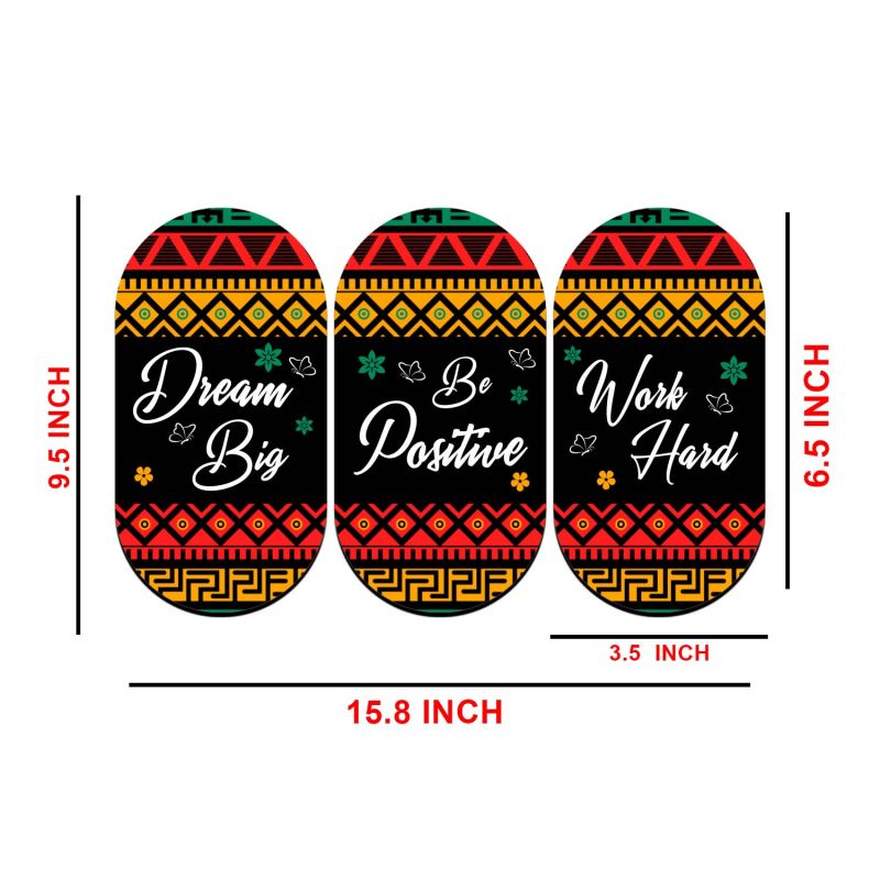 Positive Wooden Wall Hanging Set of 3 – Dream Big, Be Positive & Work Hard Quotes